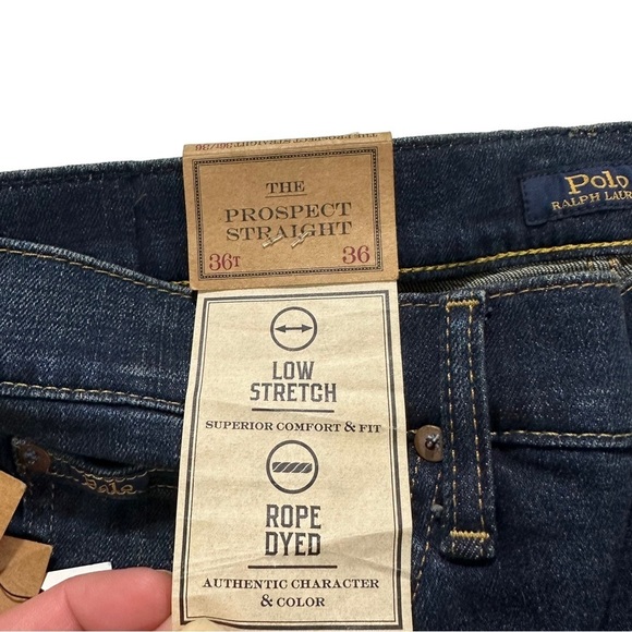 Polo Ralph Lauren Medium Wash Prospect Straight Jeans Sz 36T x36 Rope Dyed NWT - Picture 14 of 16